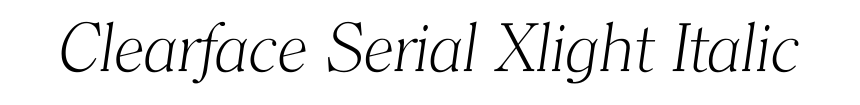 Clearface Serial Xlight Italic