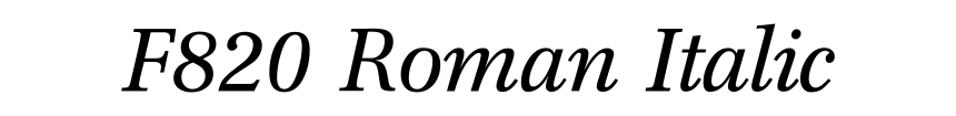 F820 Roman Italic