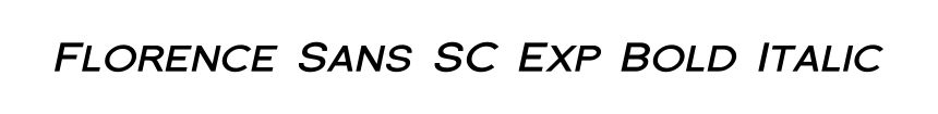 Florence Sans SC Exp Bold Italic