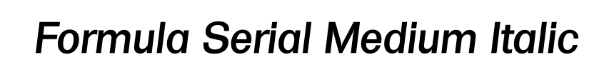 Formula Serial Medium Italic