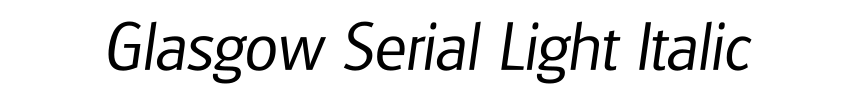 Glasgow Serial Light Italic
