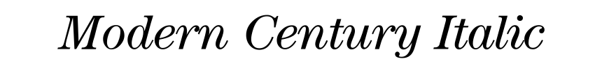Modern Century Italic