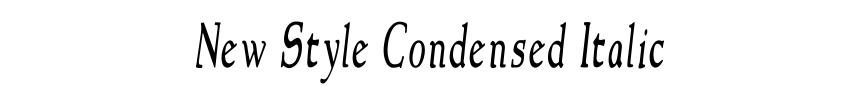 New Style Condensed Italic