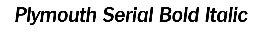 Plymouth Serial Bold Italic