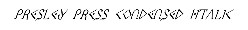 Presley Press Condensed Italic