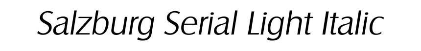 Salzburg Serial Light Italic