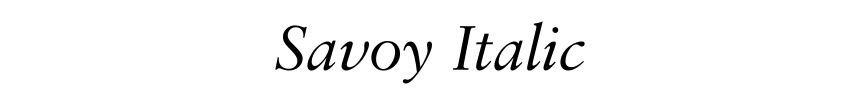 Savoy Italic