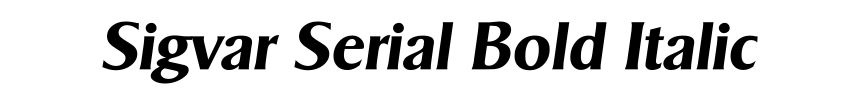 Sigvar Serial Bold Italic