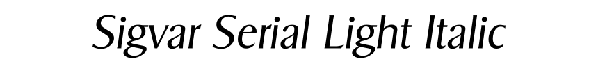 Sigvar Serial Light Italic