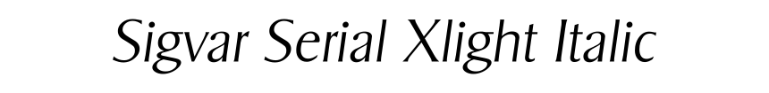 Sigvar Serial Xlight Italic