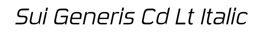 Sui Generis Cd Lt Italic