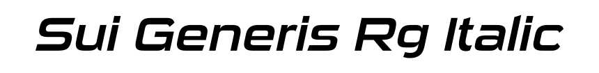 Sui Generis Rg Italic