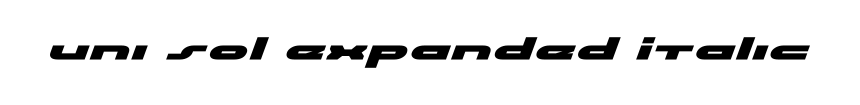 Uni Sol Expanded Italic