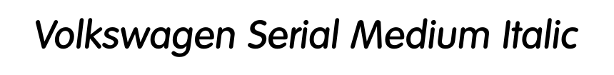 Volkswagen Serial Medium Italic