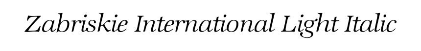 Zabriskie International Light Italic
