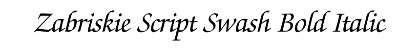 Zabriskie Script Swash Bold Italic