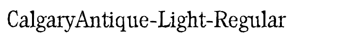 CalgaryAntique-Light-Regular