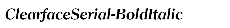 ClearfaceSerial-BoldItalic