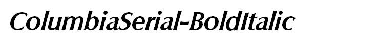 ColumbiaSerial-BoldItalic