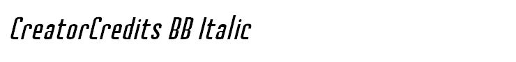 CreatorCredits BB Italic
