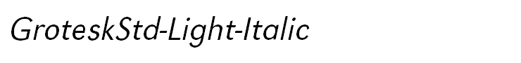 GroteskStd-Light-Italic
