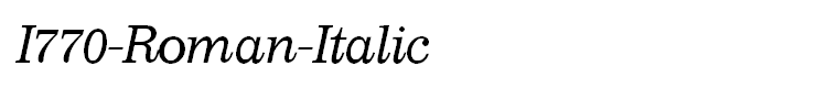 I770-Roman-Italic
