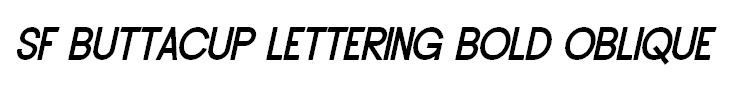 SF Buttacup Lettering Bold Oblique