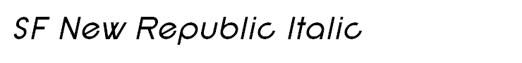 SF New Republic Italic