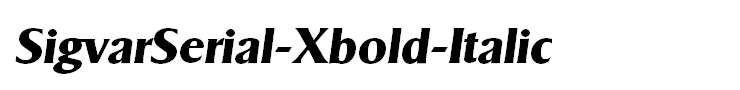 SigvarSerial-Xbold-Italic